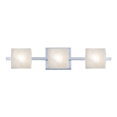 Besa Lighting Paolo Vanity, Glitter, Chrome Finish, 3x5W LED 3WS-7873GL-LED-CR